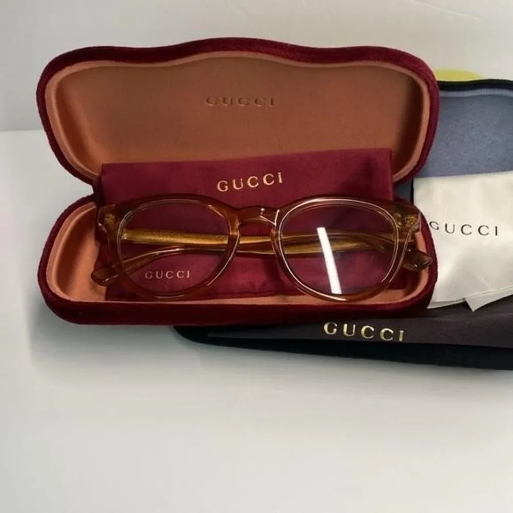 💯- New Authentic Gucci™ - GG0937O 003 Orange Transparent Eyeglasses